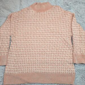 Knox Rose Sweater Womens XXL‎ Open Knit Mock Neck Stretch Casual Comfort Cozy